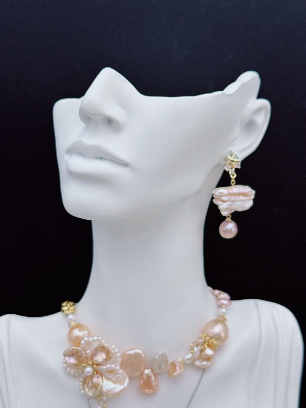 26E402 Handmade Freshwater Baroque Dangling Earrings S925 post - Picture 8 of 8